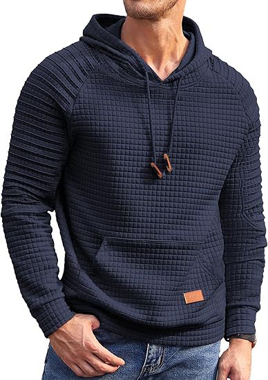 Herren Kapuzenpullover mit strukturiertem Stoff und lässigem Schnitt Aliams