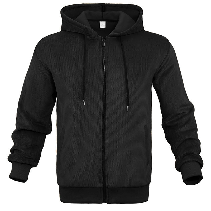 Herren technische Zip-Hoodie mit atmungsaktiven Stoff und seitlichen Taschen Aliams