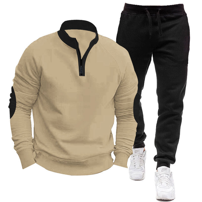 Herren Sportliches Hoodie- und Jogginganzug-Set mit kontrastierenden Ärmelakzenten Aliams