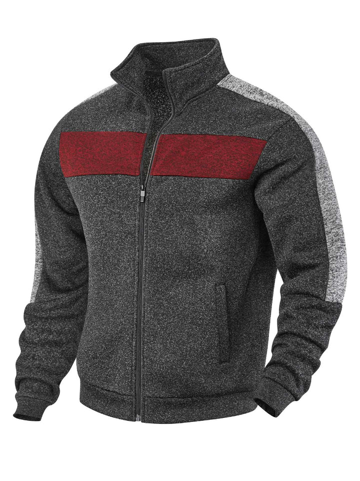 Herren Sportliche Fleecejacke mit hohem Kragen und reflektierenden Akzenten Aliams