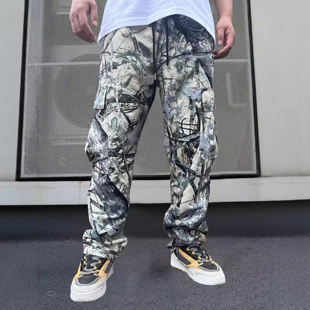 Herren Cargo-Hose im modernen Camouflage-Design mit elastischem Bund und mehreren Taschen Aliams