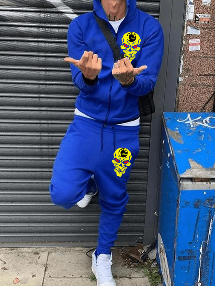 Herren Kapuzenanzug mit einzigartigem Totenkopf-Design Aliams