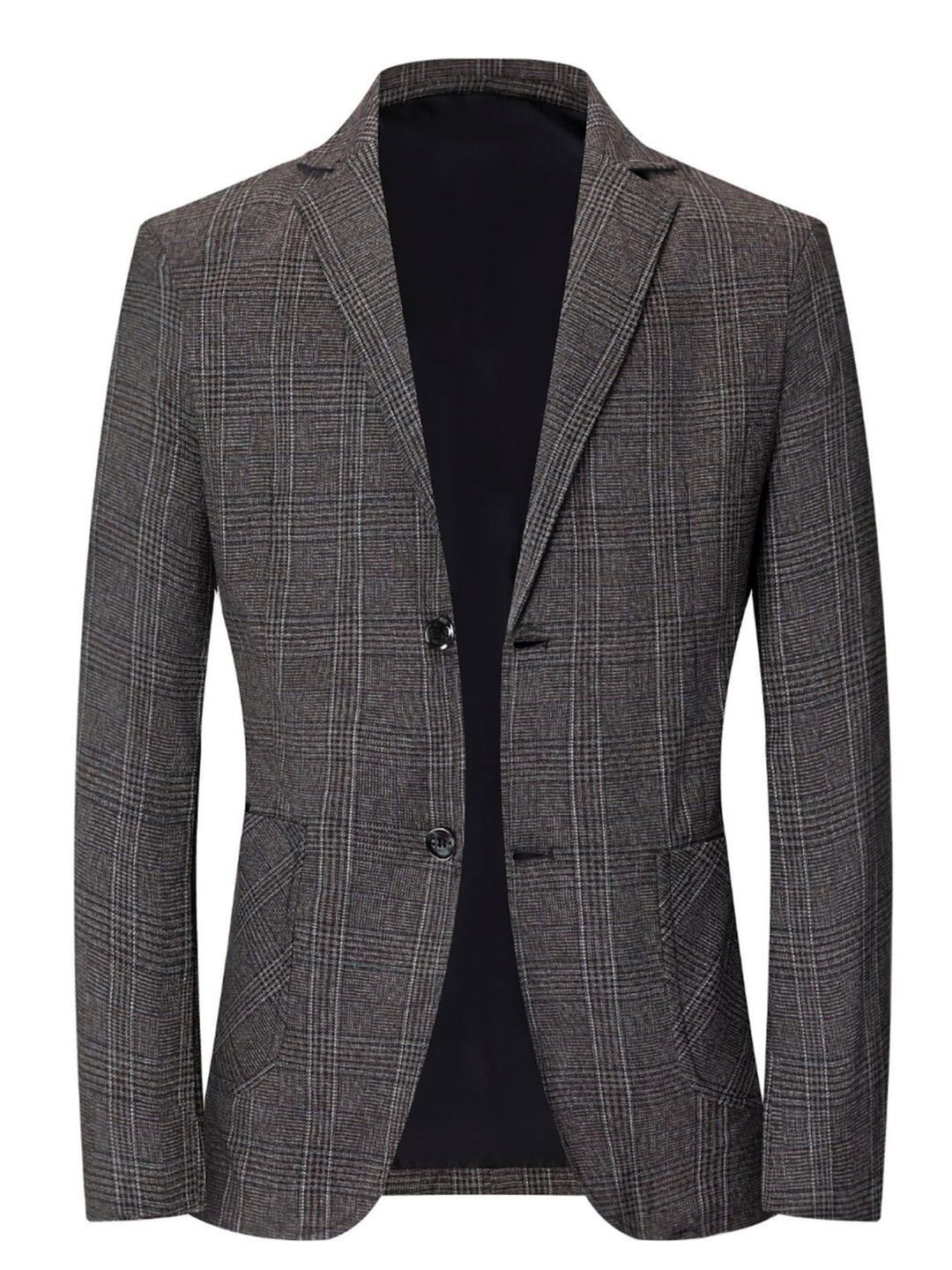 Herren eleganter Blazer mit modernem Karomuster und praktischen Taschen Aliams