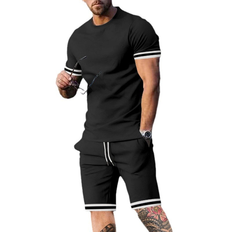 Herren Sportliches Freizeitset mit Kurzarmshirt und Short Aliams