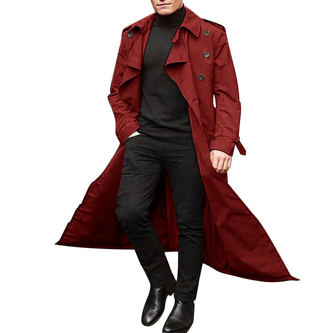 Herren eleganter Trenchcoat mit doppelter Knopfleiste Aliams