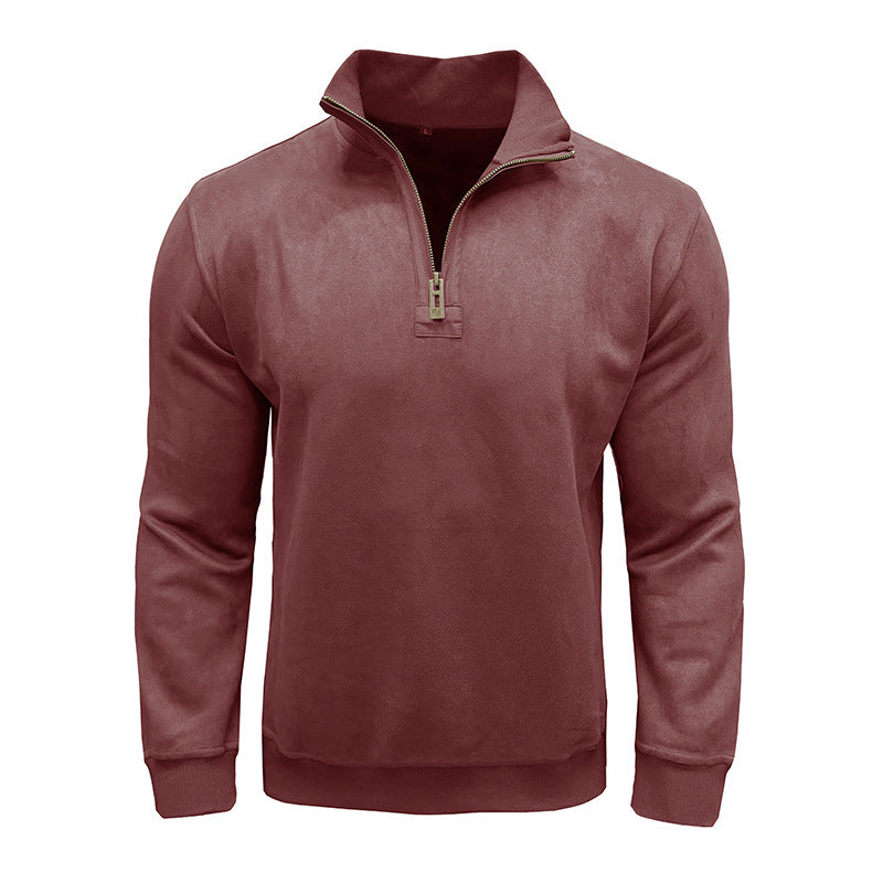 Herren Fleece Pullover mit Stehkragen Aliams