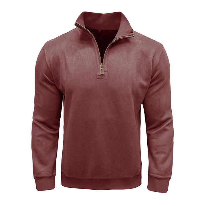 Herren Fleece Pullover mit Stehkragen Aliams