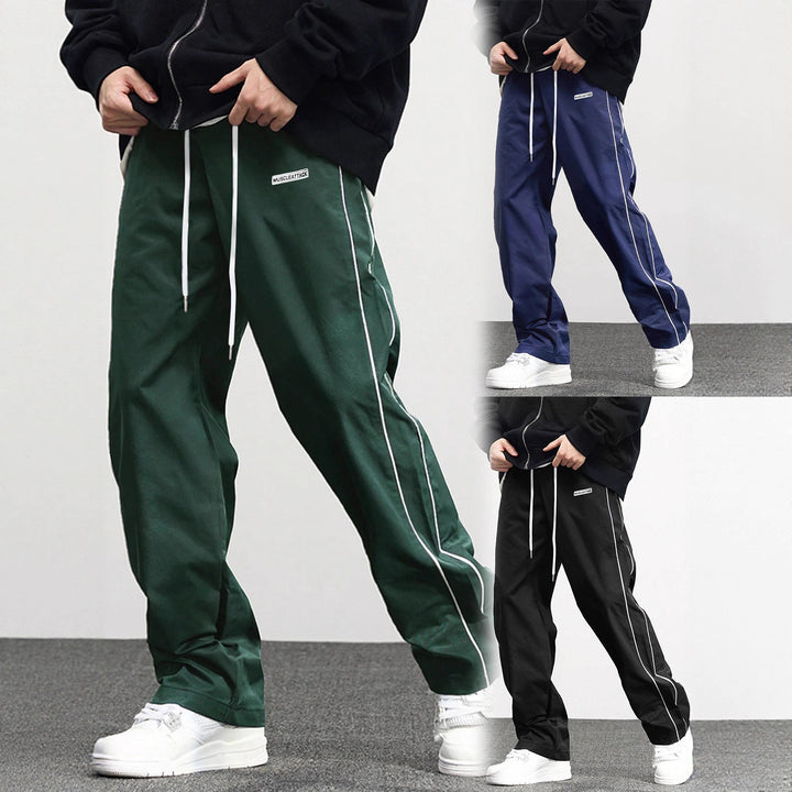 Herren Casual Jogginghose mit elastischem Bund und seitlichen Kontraststreifen Aliams