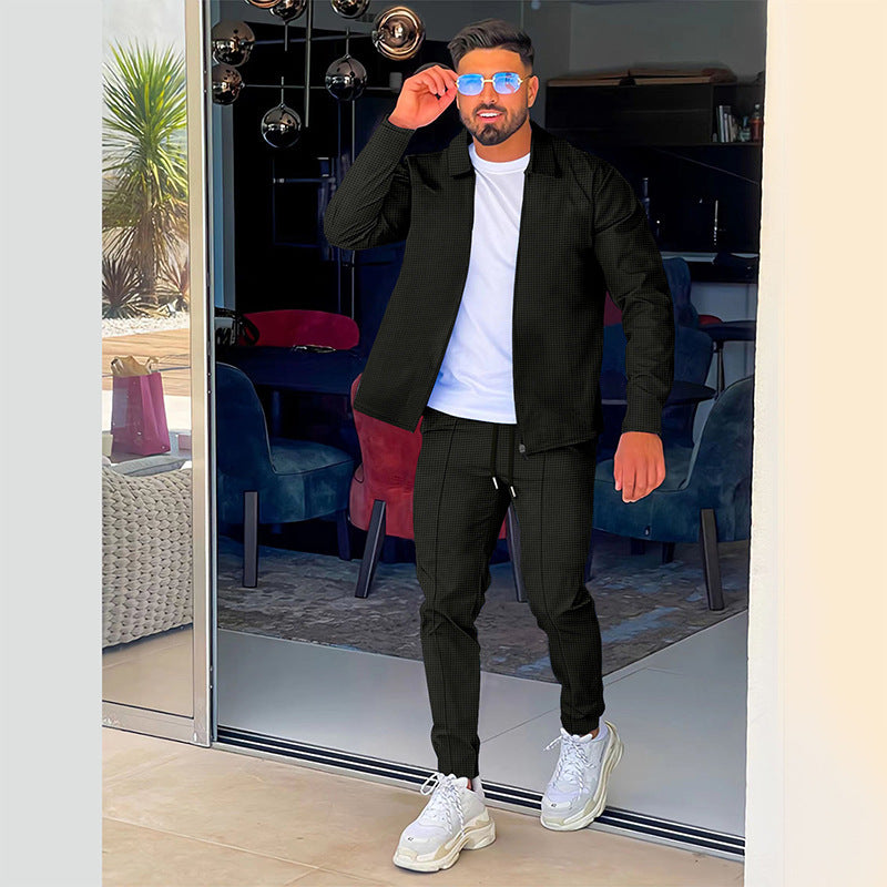 Herren funktionales Sport-Set mit Reißverschluss und atmungsaktiven Eigenschaften Aliams