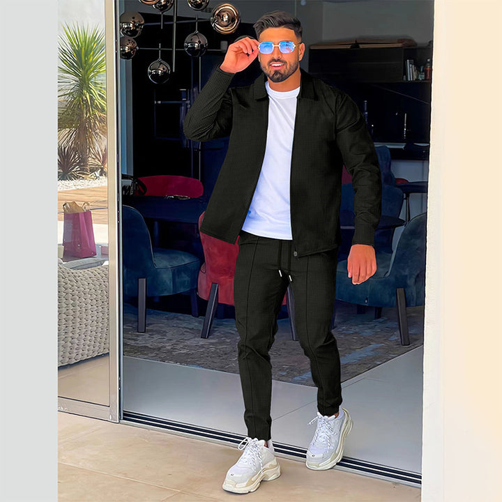 Herren Sportliches Freizeit-Set mit Reißverschluss und atmungsaktiver Struktur Aliams