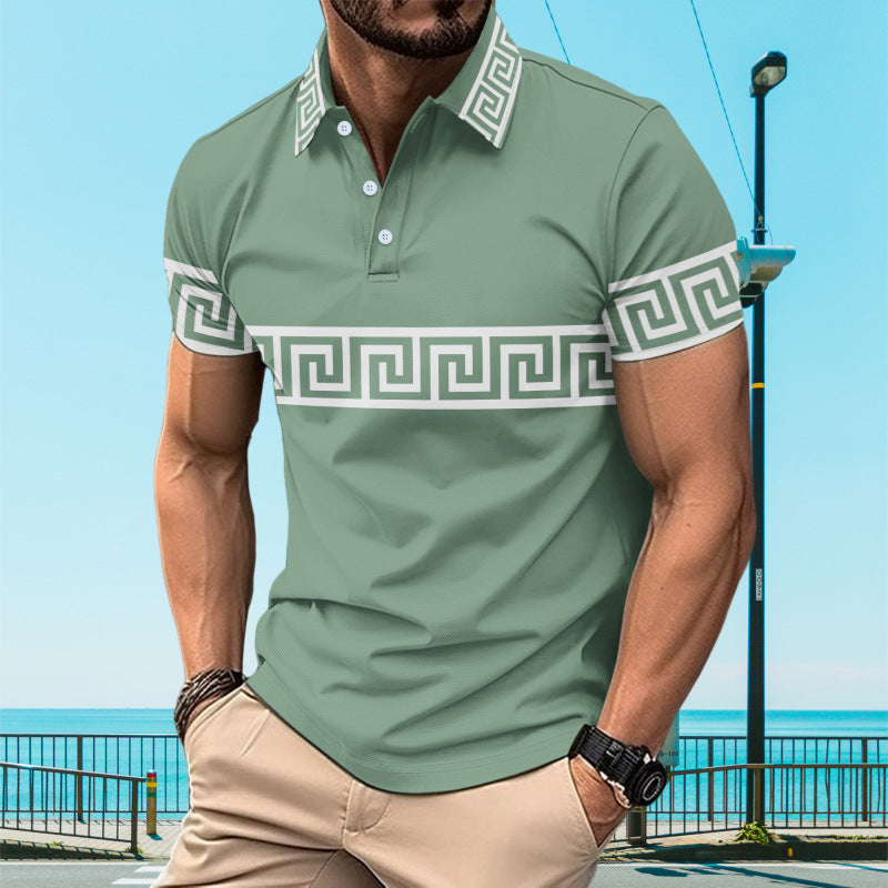 Herren Poloshirt mit modischem Muster und stilvollen Akzenten Aliams