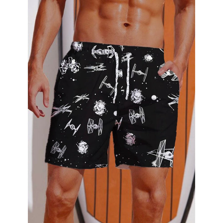 Herren Grafik Psychedelischer Druck Badehose Aliams