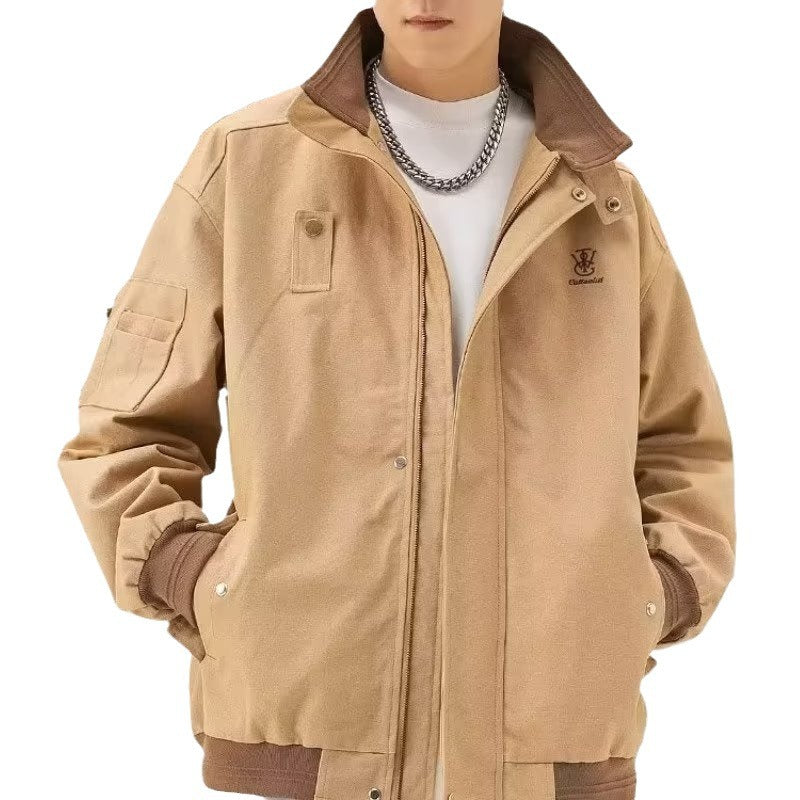 Herren robuste Arbeitsjacke mit multifunktionalen Taschen und elastischen Bündchen Aliams