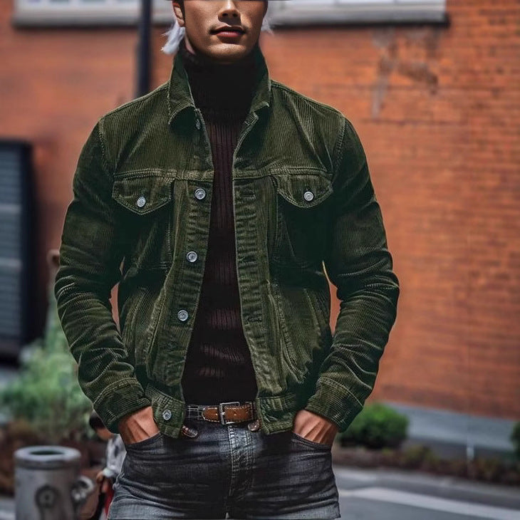 Herren Cordjacke im modernen Design mit praktischen Brusttaschen Aliams