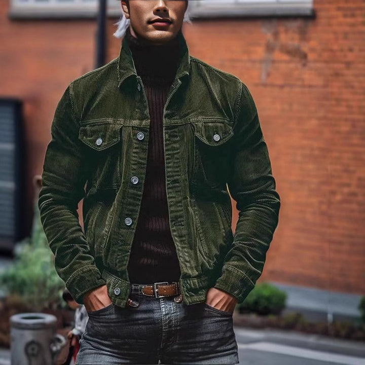 Herren Cordjacke im modernen Design mit praktischen Brusttaschen Aliams