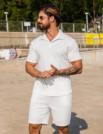Herren Freizeitset mit passendem Kurzarmhemd und Shorts Aliams