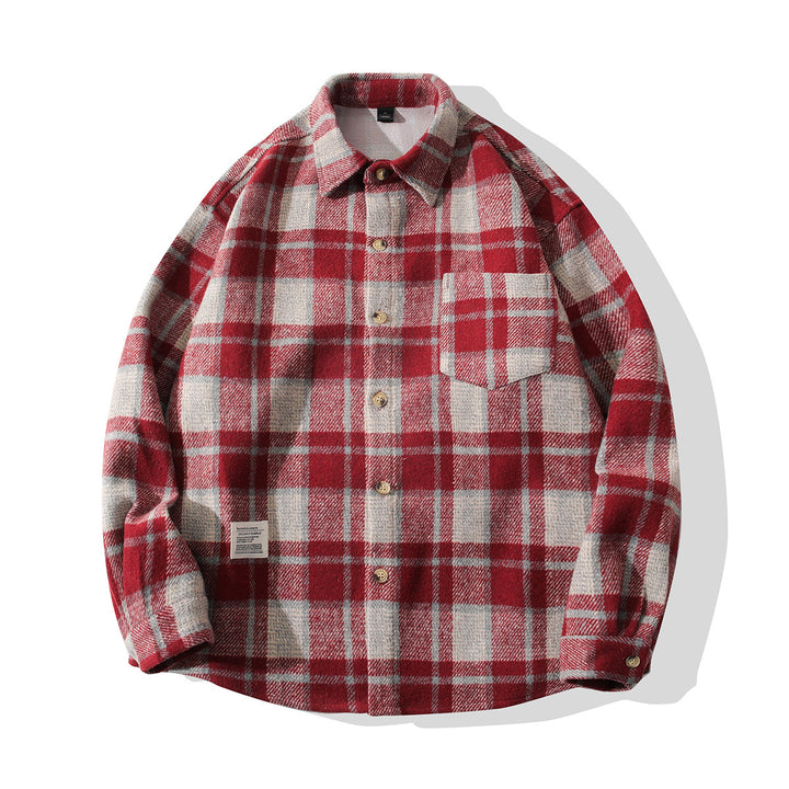 Herren gemütliches Flanellhemd mit Karomuster Aliams