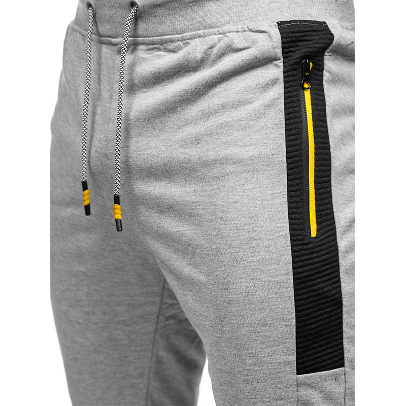 Herren Sportliche Slim-Fit Jogginghose mit seitlichen Reißverschlusstaschen Aliams