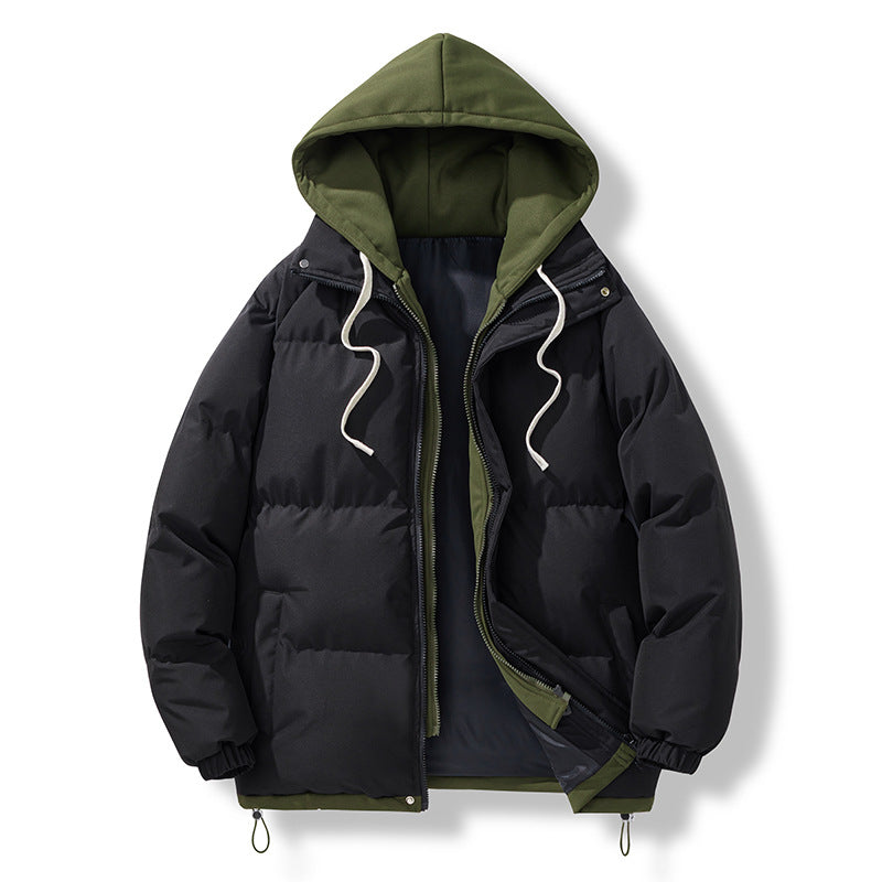 Herren isolierte Pufferjacke mit abnehmbarer Kapuze und verstellbarem Saum Aliams