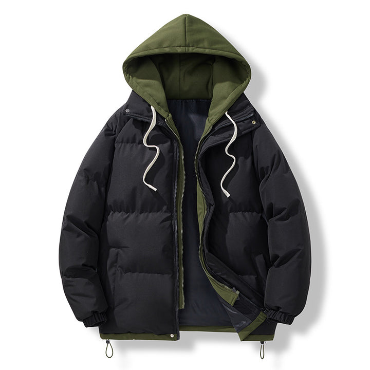 Herren isolierte Pufferjacke mit abnehmbarer Kapuze und verstellbarem Saum Aliams