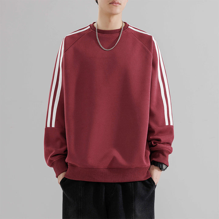 Herren sportliches Sweatshirt mit Raglanärmeln und stylischen Streifen Aliams