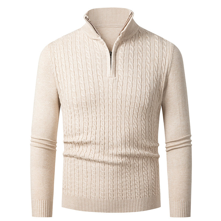 Herren Feinstrickpullover mit modischem Reißverschluss Aliams