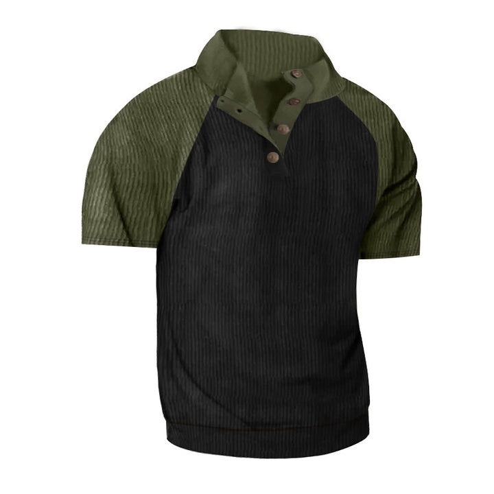 Herren Kurzarm-Henley-Shirt mit modernem Strukturdesign Aliams