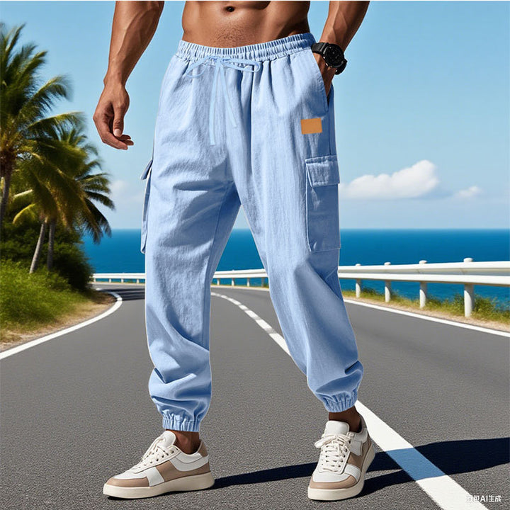 Herren Cargo-Hose mit elastischem Bund und praktischen Taschen Aliams