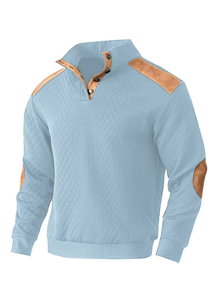 Herren Strickpullover mit einzigartigem Stehkragen und modischen Details Aliams