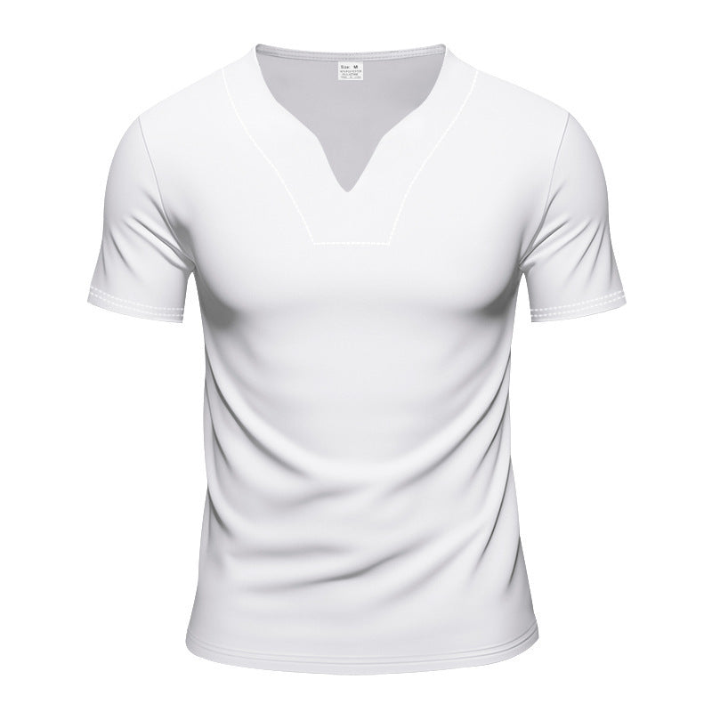 Herren Sportliches V-Ausschnitt T-Shirt aus atmungsaktivem Material Aliams