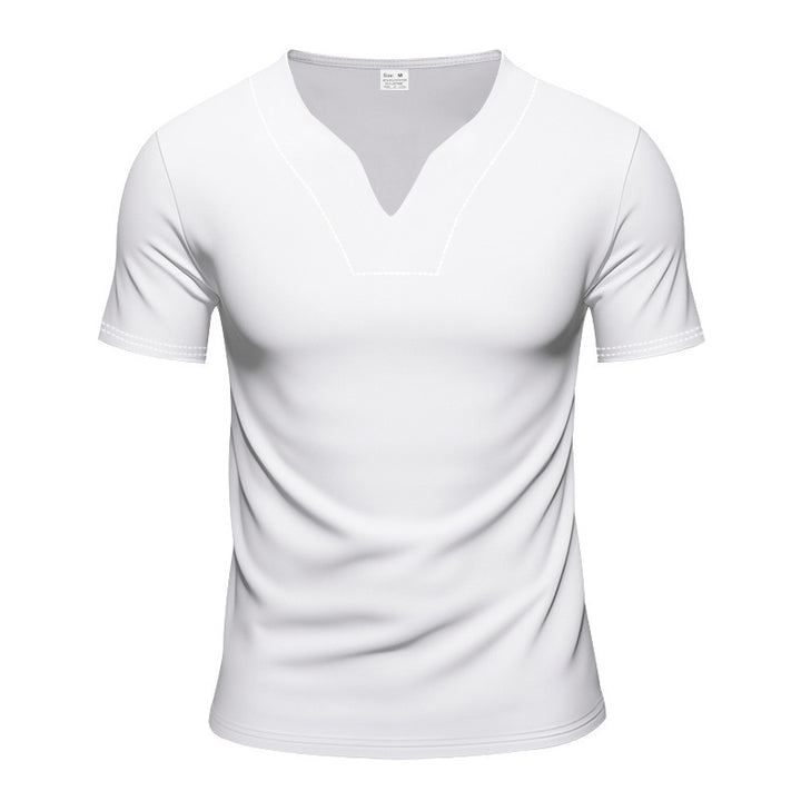 Herren Sportliches V-Ausschnitt T-Shirt aus atmungsaktivem Material Aliams