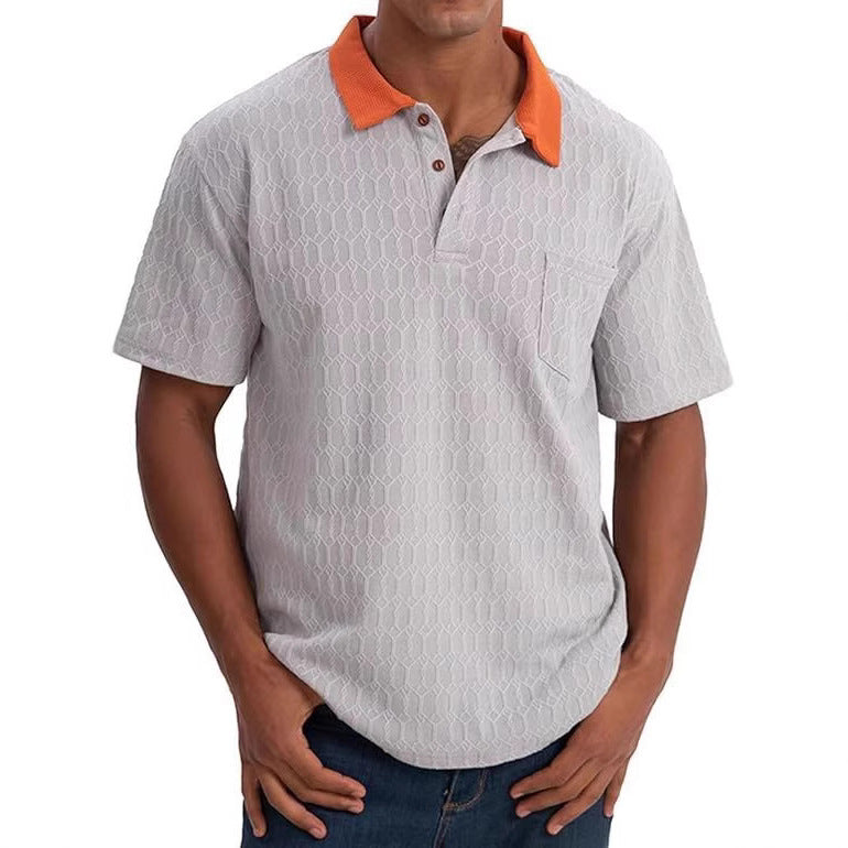 Herren Poloshirt mit strukturiertem Design und kontrastierendem Kragen Aliams