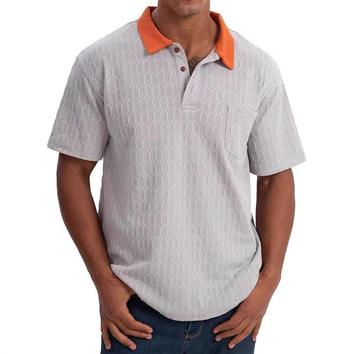 Herren Poloshirt mit strukturiertem Design und kontrastierendem Kragen Aliams