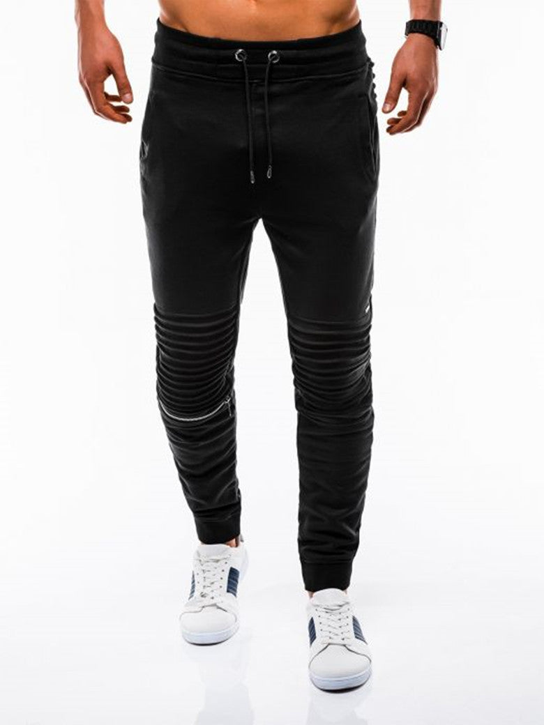 Herren Jogginghose mit modischem Rippdesign und elastischem Bund Aliams
