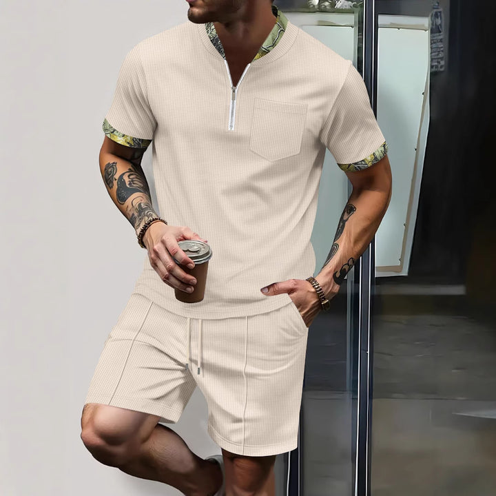 Herren Sportliches Kurzarm-Set mit Schulterdetails Aliams