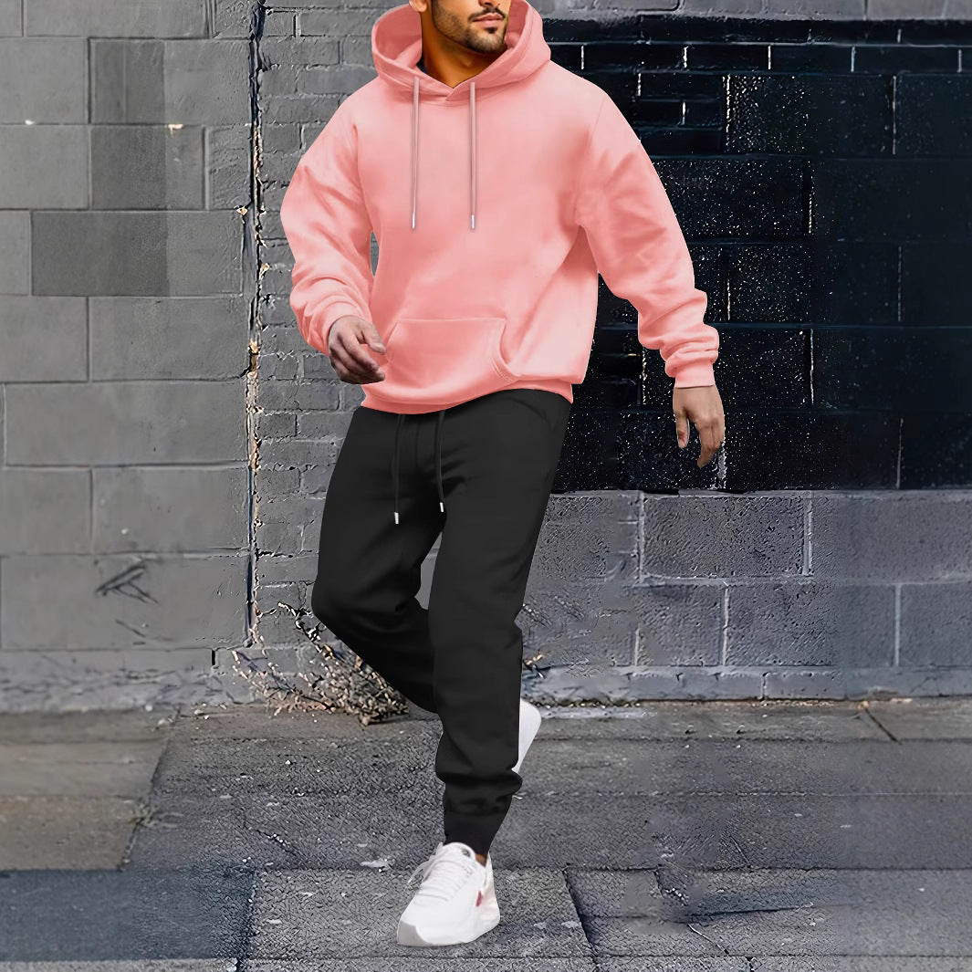 Herren Sportiver Kapuzenanzug mit verstellbarem Bund und seitlichen Taschen Aliams