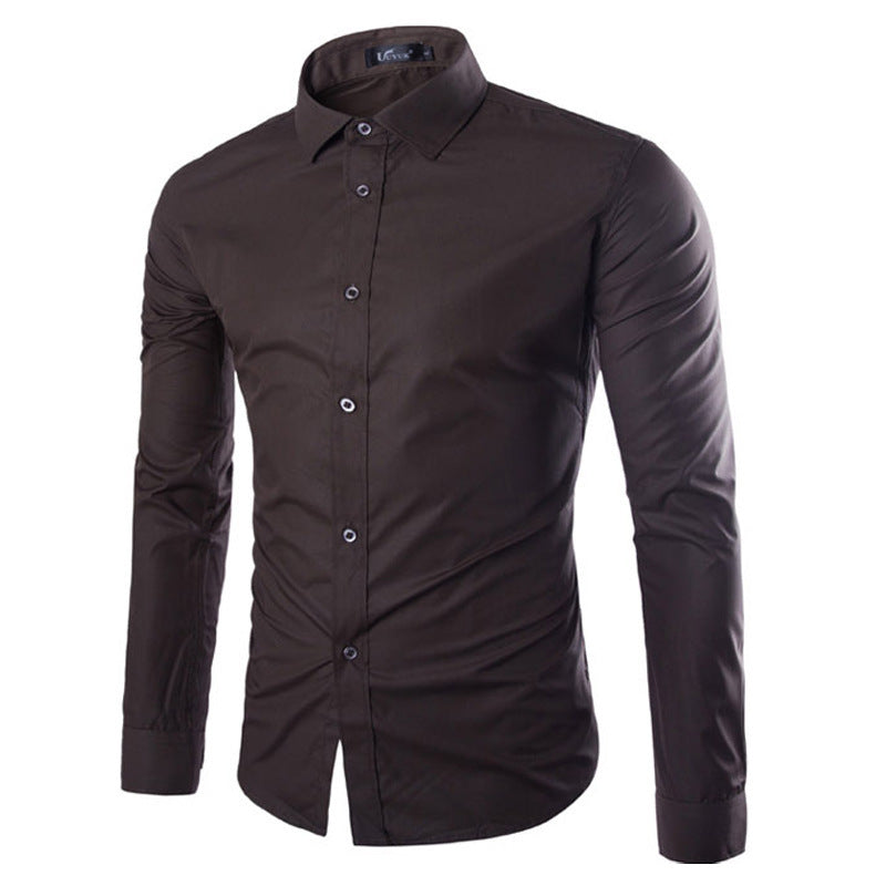 Herren elegante Langarmhemd Aliams