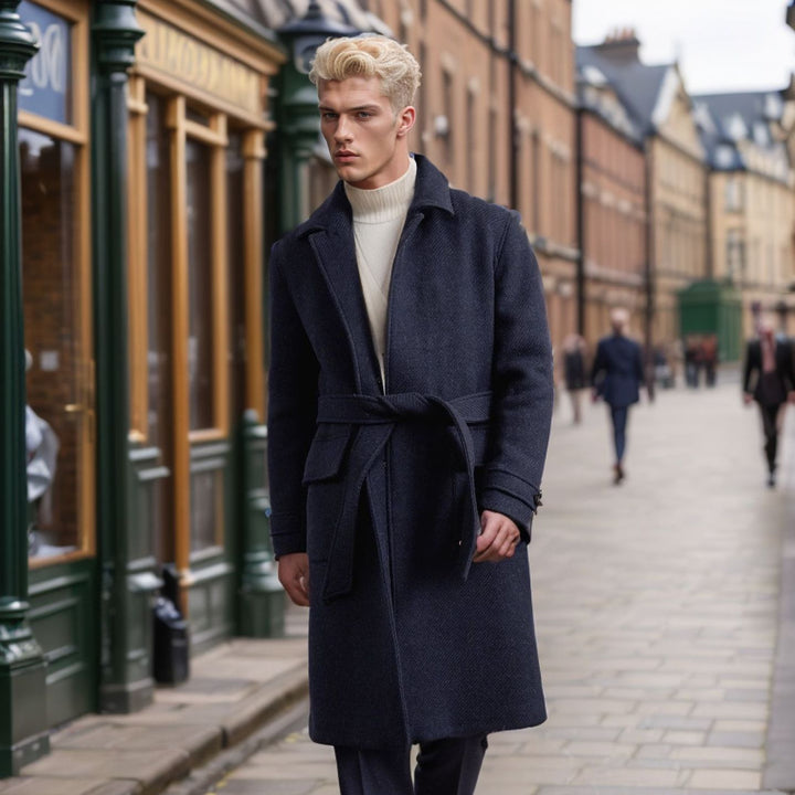 Herren eleganter und hochwertiger Wollmantel Aliams