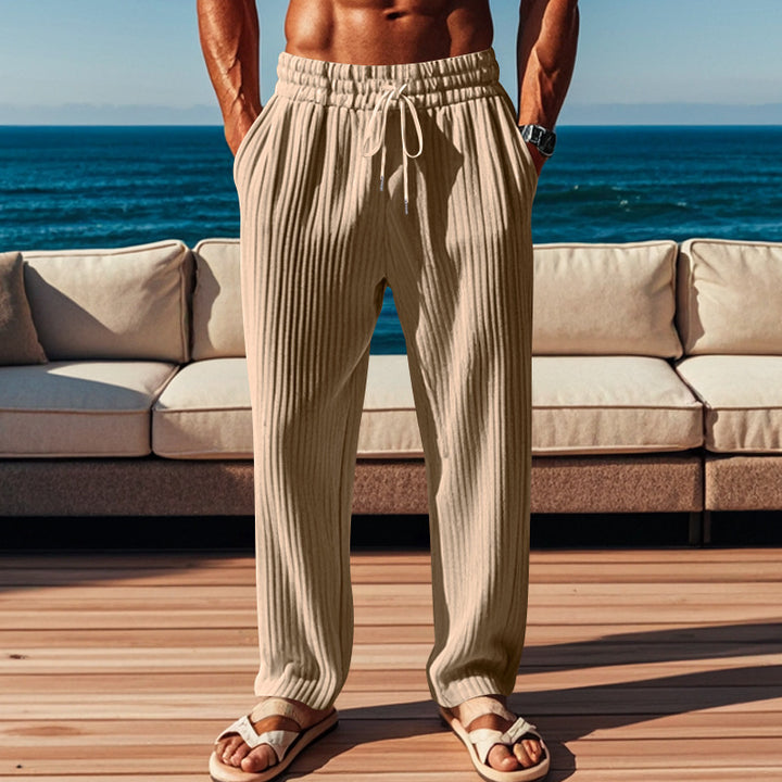 Herren Bequeme Strandhose im modernen Rippdesign mit elastischem Bund Aliams