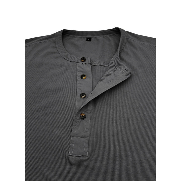 Herren Henley-T-Shirt mit Knopfleiste und weichem Baumwollstoff Aliams