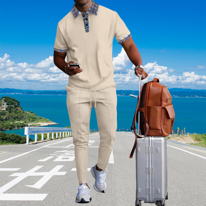 Herren Sportliches Kurzarmhemd mit modischem Kragendesign Aliams