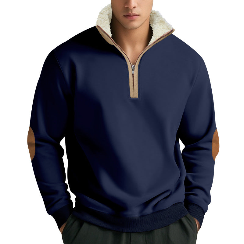 Herren Fleece-Shirt mit Stehkragen Aliams