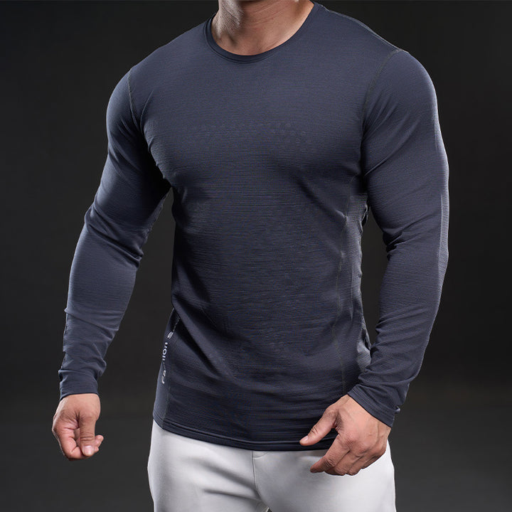 Herren atmungsaktives Langarm-Funktionsshirt Aliams