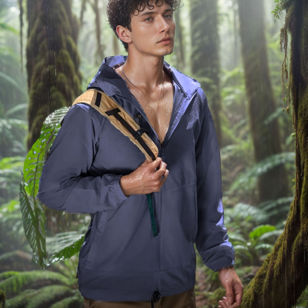 Herren wetterfeste Utility-Jacke mit verstellbarem Kapuzensystem Aliams