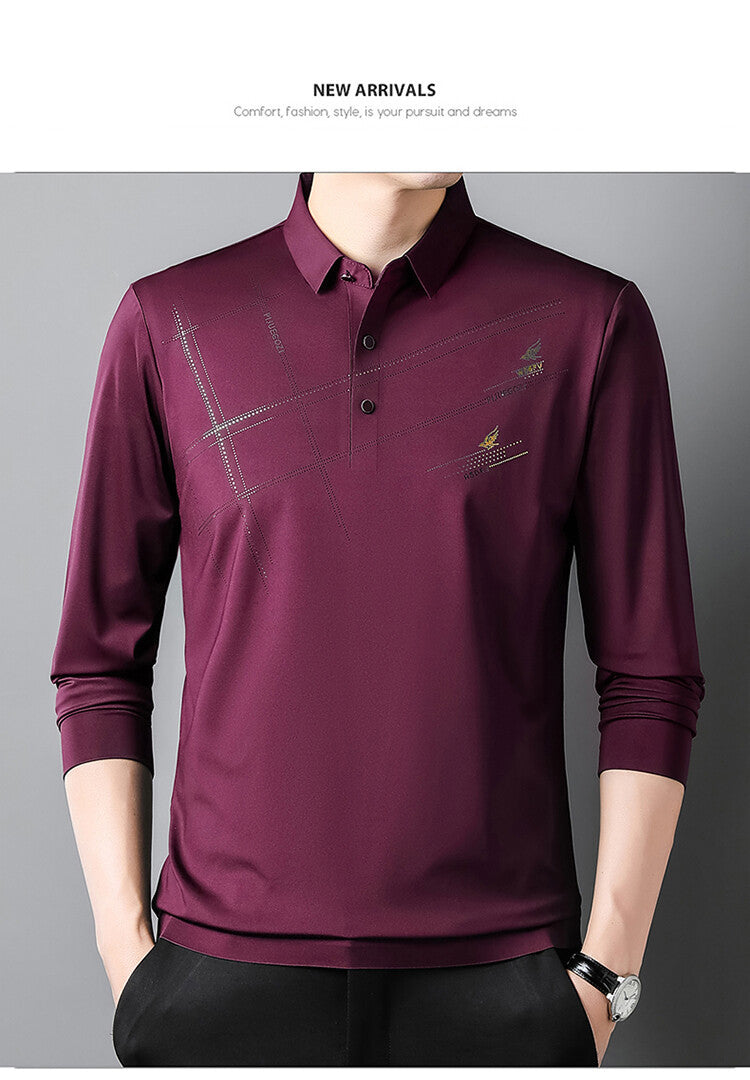 Herren Sportliches Langarm Poloshirt mit innovativem Design Aliams