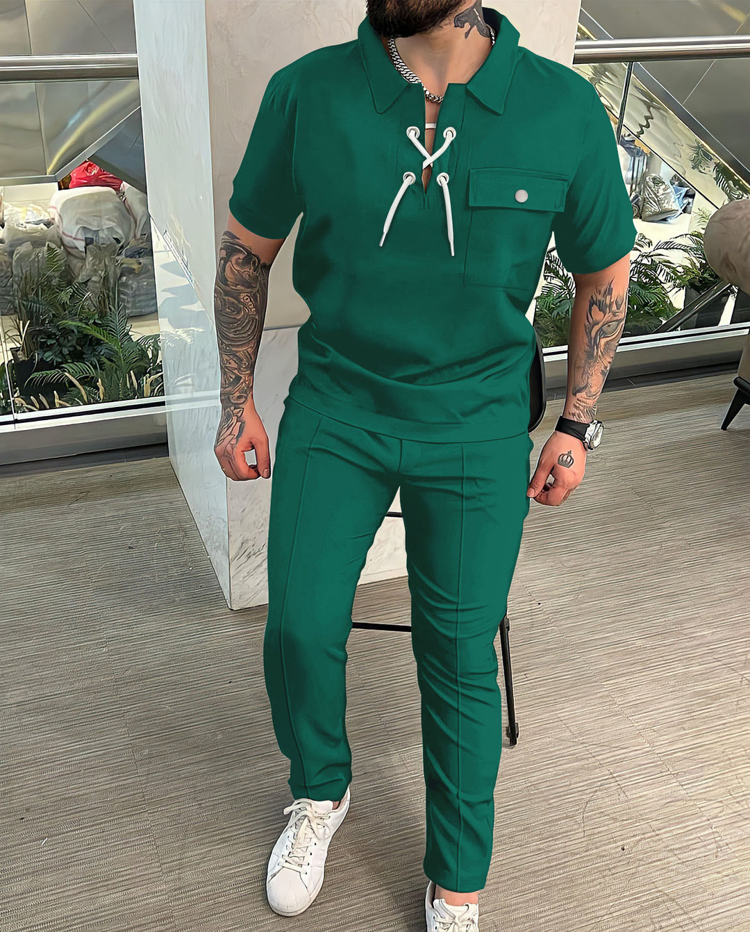 Herren entspannender Freizeitanzug mit hilfreichen Taschen Aliams