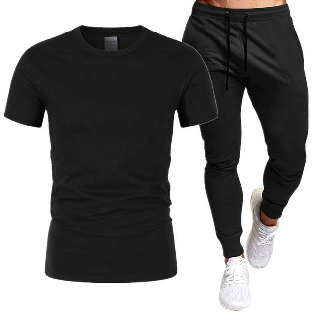 Herren sportliches Trainingsset mit T-Shirt und Jogginghose Aliams