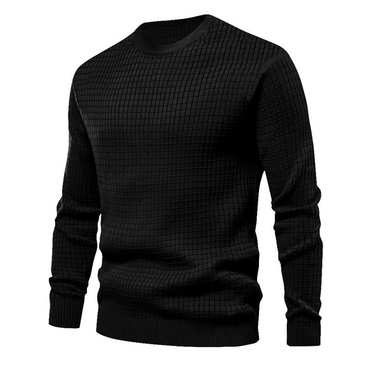 Herren hochwertiger Strickpullover mit strukturiertem Design und klassischem Rundhalsausschnitt Aliams
