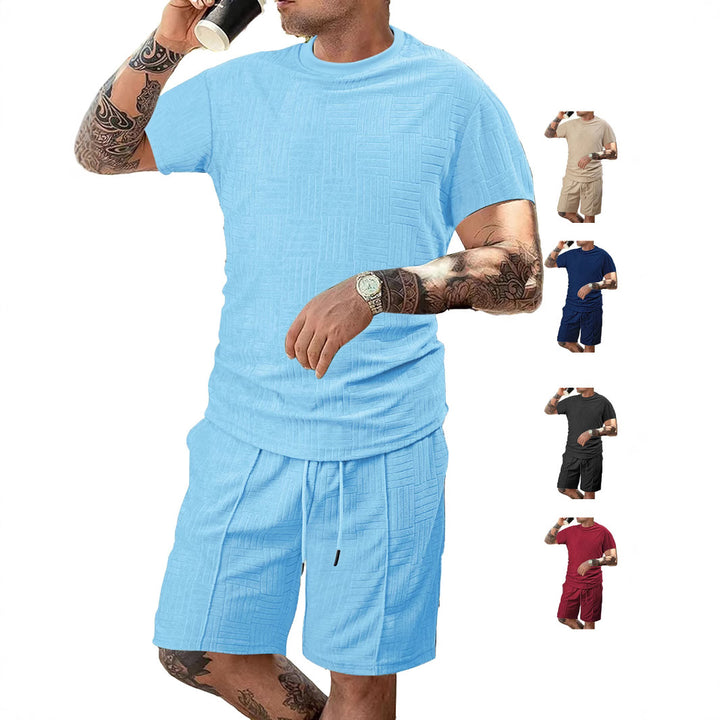 Herren Sport-Outfit mit atmungsaktivem Kurzarmshirt und Shorts Aliams