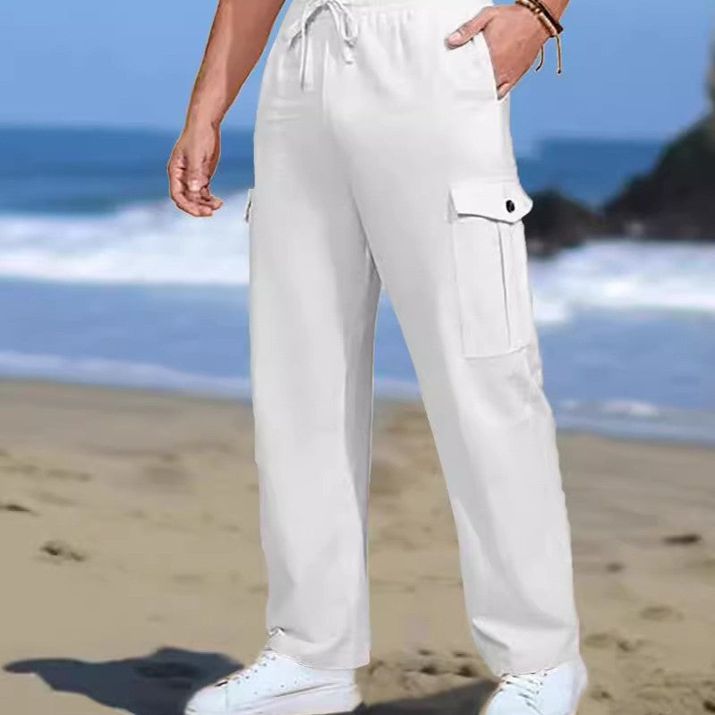 Herren Cargo-Hose mit verstellbarem Bund und praktischen Taschen Aliams